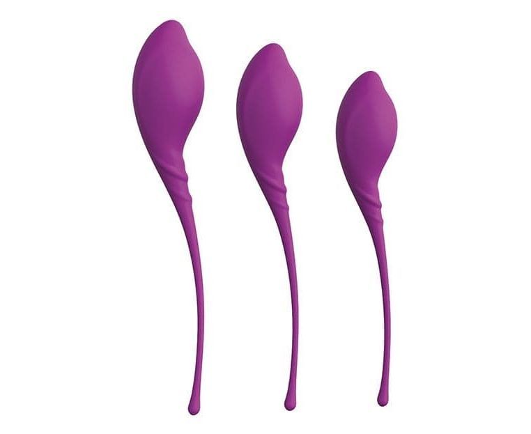 Набор из 3 фиолетовых вагинальных шариков PLEASURE BALLS EGGS KEGEL EXERCISE SET