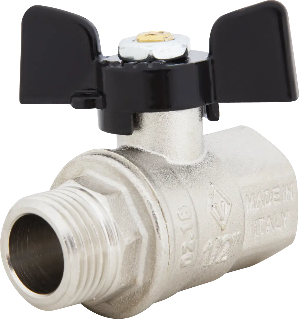 

Кран шаровой Bugatti 1/2" внутренняя-наружная резьба, Серебристый