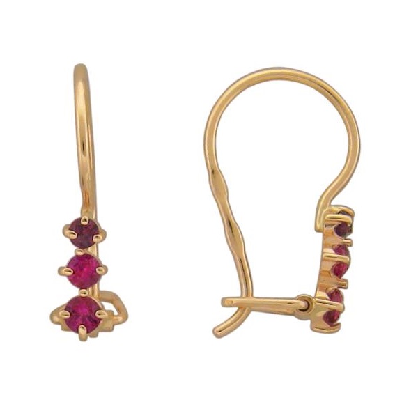 

Серьги из красного золота с корундом Эстет 01С214807-2, 01С214807-2