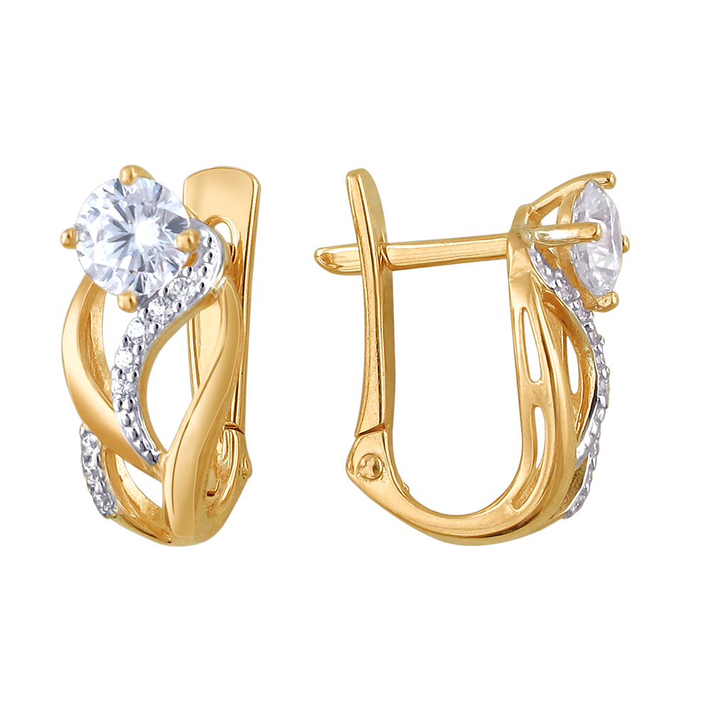 

Серьги из красного золота Эстет 01С1110453, фианит, 01С1110453