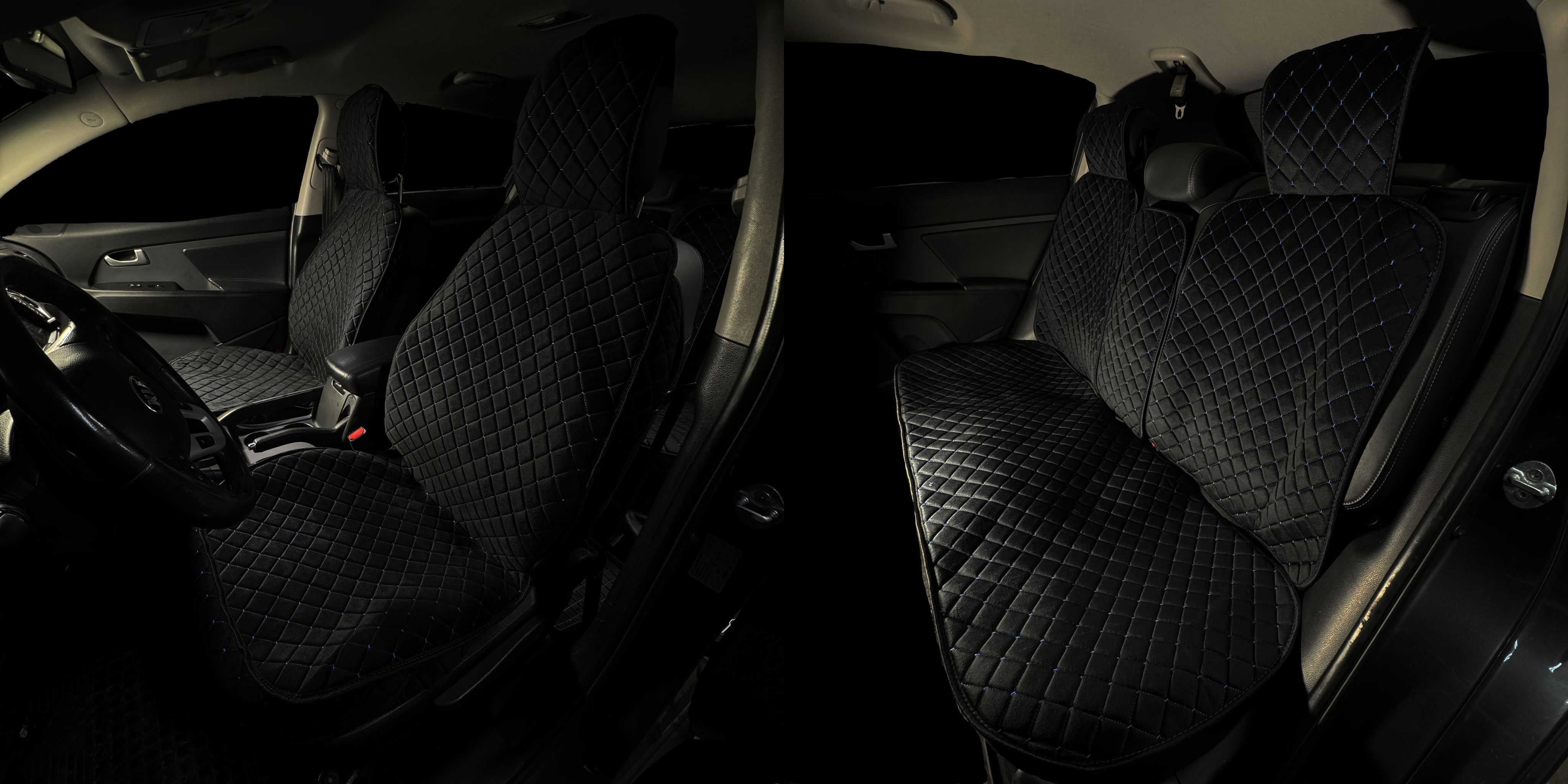 

Накидки Автопилот для Тойота Ярис (2005 - 2009) хэтчбек / Toyota Yaris на весь салон, Черный;синий