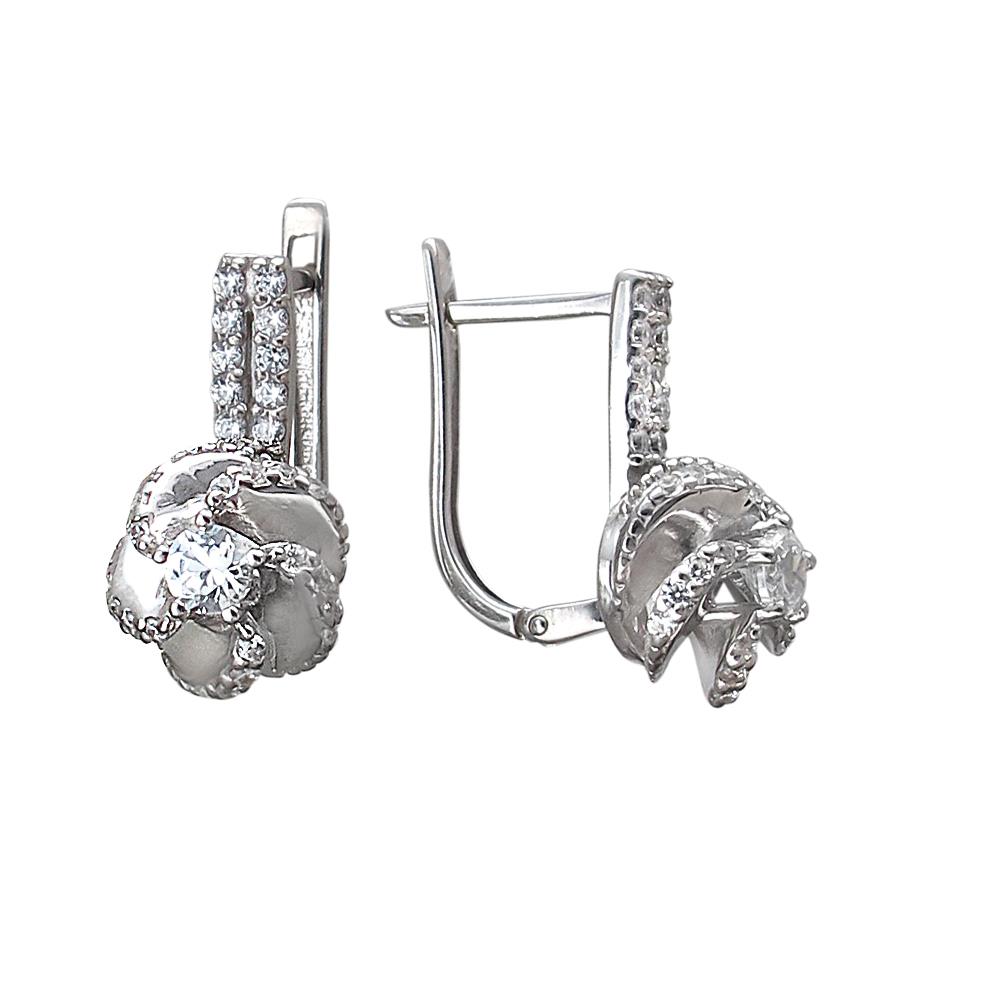 

Серьги из серебра с фианитом Эстет 01С1510764, 01С1510764
