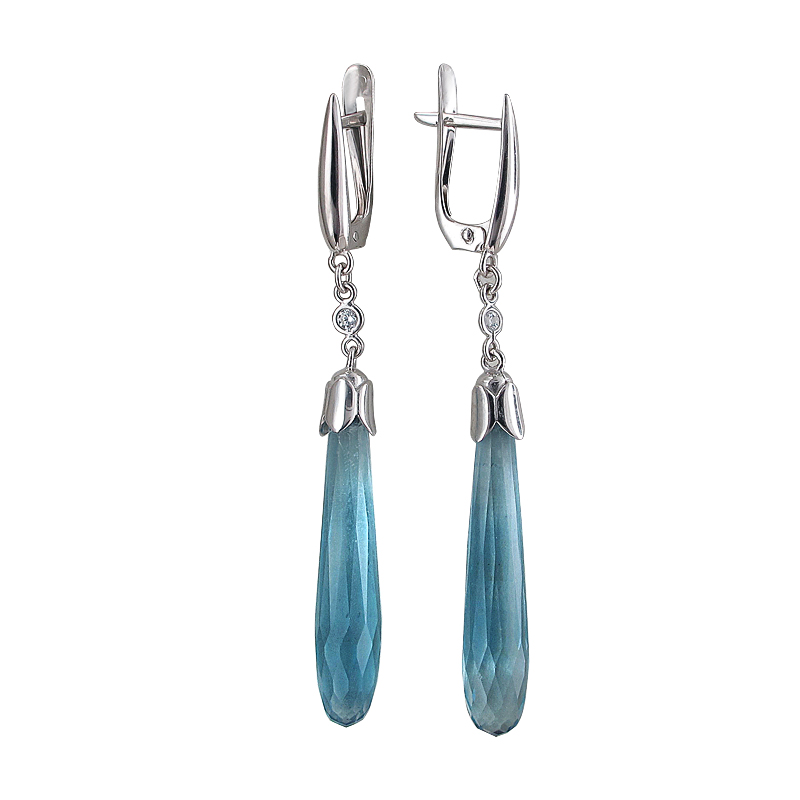 

Серьги подвески из серебра со стеклом Эстет 01С259658-2, 01С259658-2