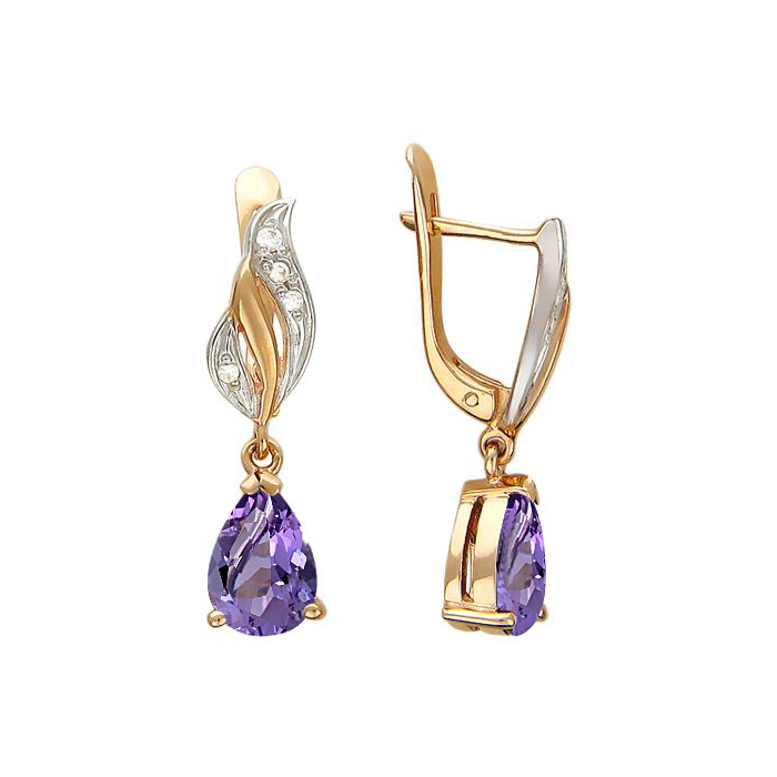 

Серьги из красного золота с аметистом Эстет 01С311468-5, 01С311468-5