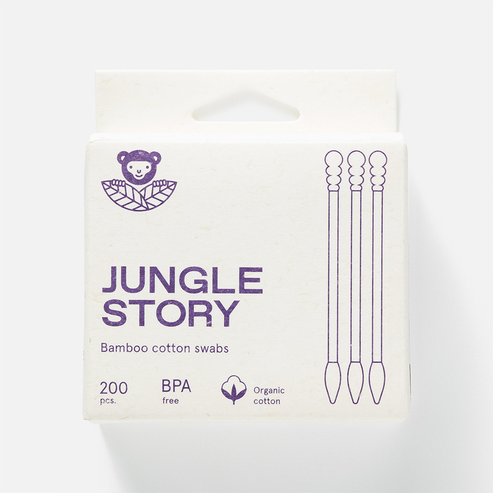 Палочки косметические Jungle Story бамбуковые, двусторонние, 200 шт. емельянъ савостинъ палочки косметические эко с бумажным стиком 800