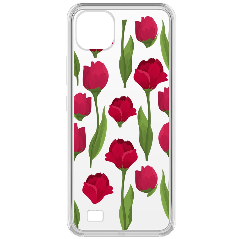 фото Чехол-накладка krutoff clear case розы паттерн для realme c11 (2021)