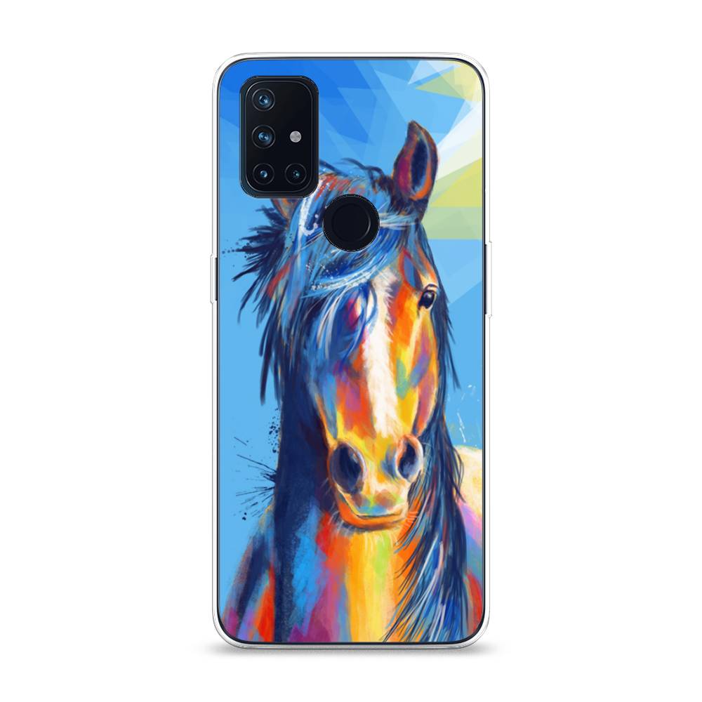 

Чехол на OnePlus Nord N10 "Лошадь арт 3", Голубой;желтый;синий, 152350-1