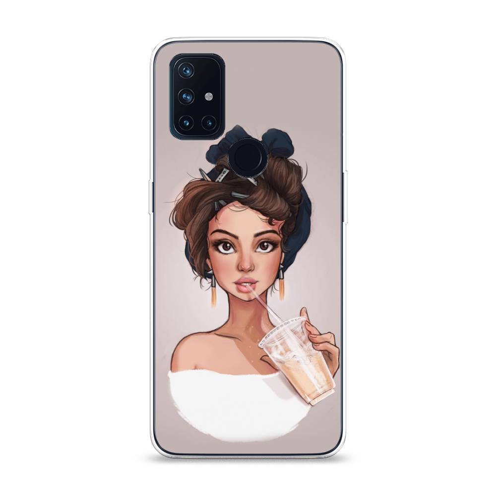 

Чехол на OnePlus Nord N10 "Девушка с фраппе", Серый, 152350-6