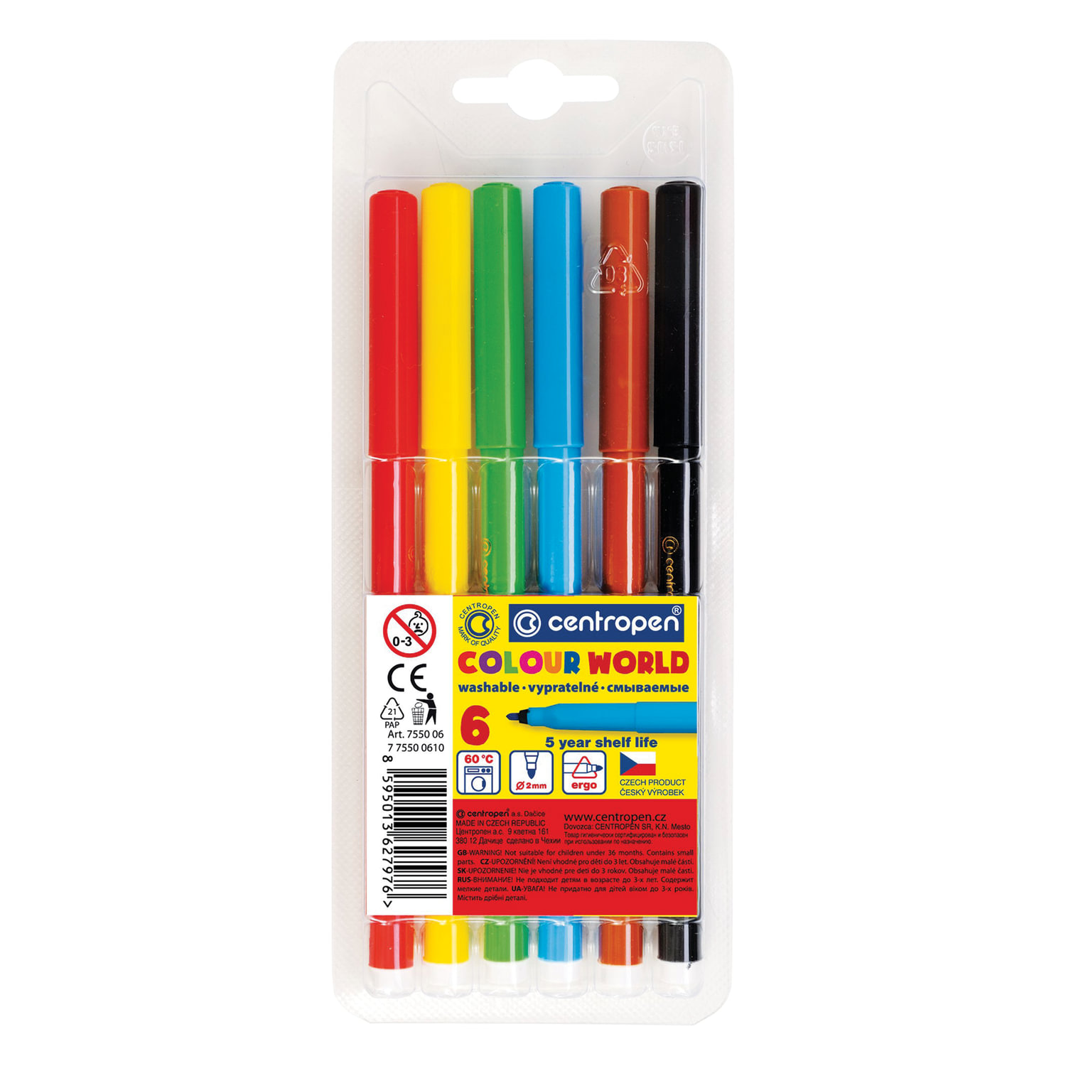 

Фломастеры Centropen Colour World, 6 цветов, Разноцветный, Colour World