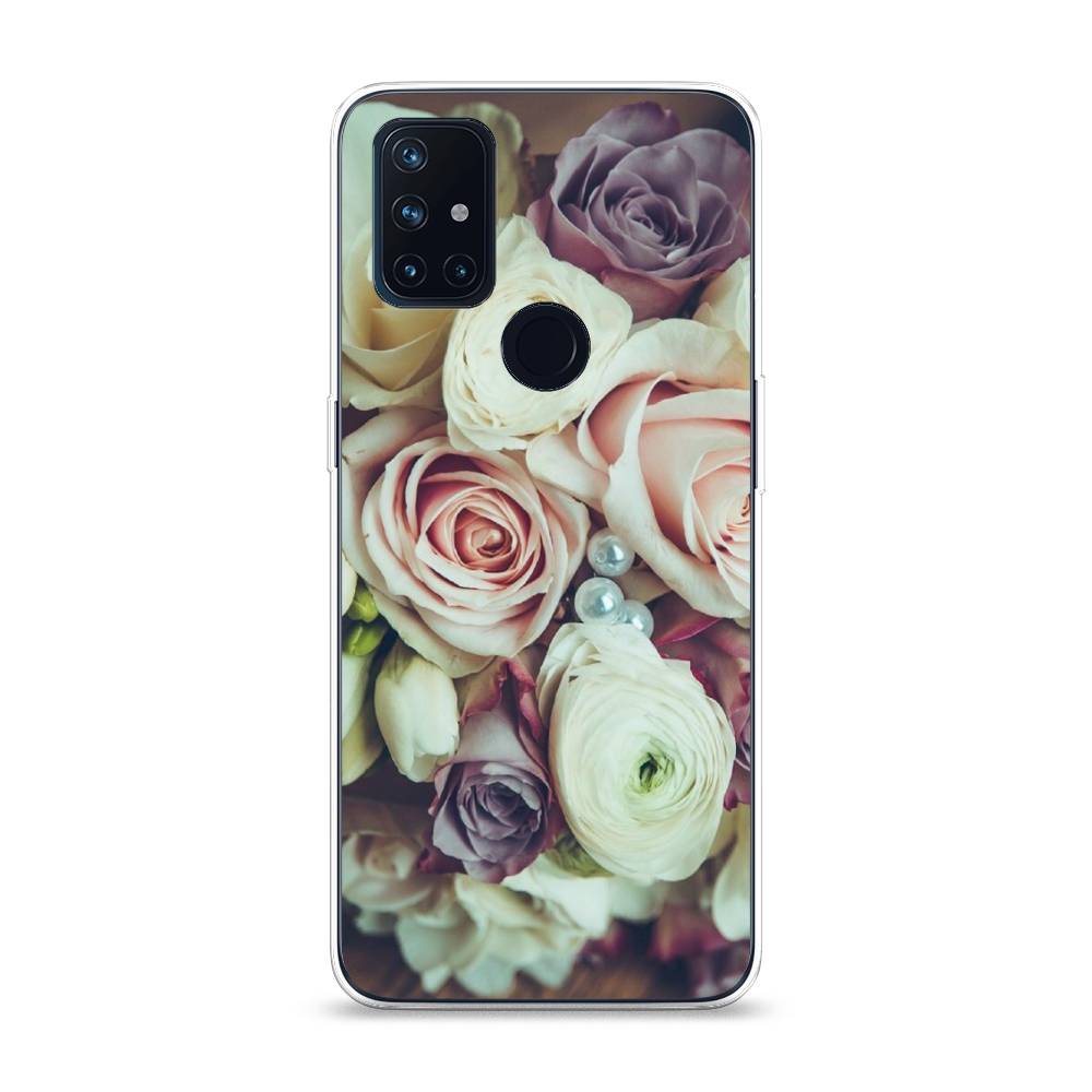 

Чехол на OnePlus Nord N10 "Свадебный букет", Белый;фиолетовый, 152350-2