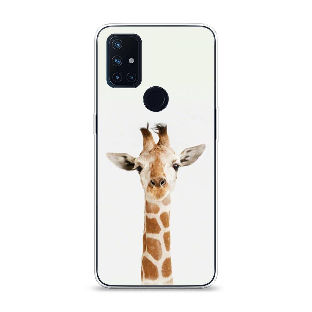 

Чехол на OnePlus Nord N10 "Любопытный жираф", Бежевый;коричневый, 152350-1