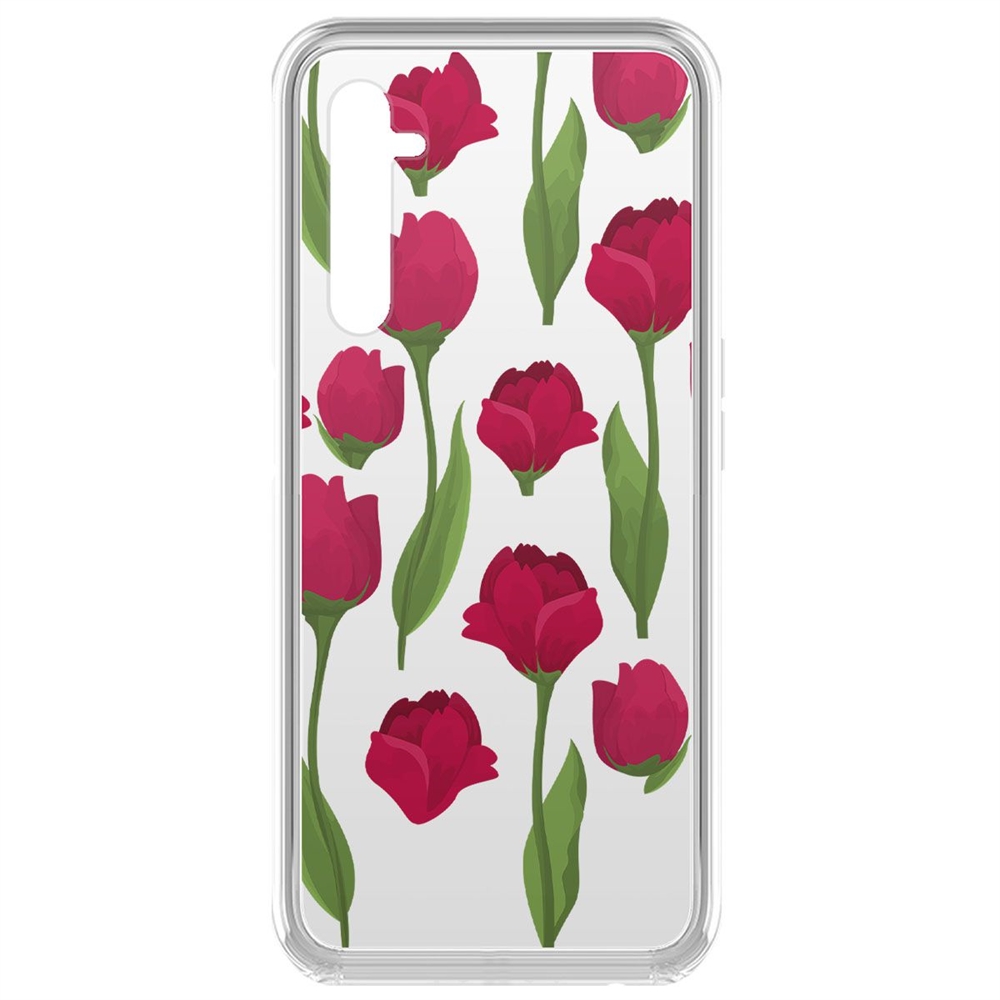 

Чехол-накладка Krutoff Clear Case Розы паттерн для Realme 6 Pro