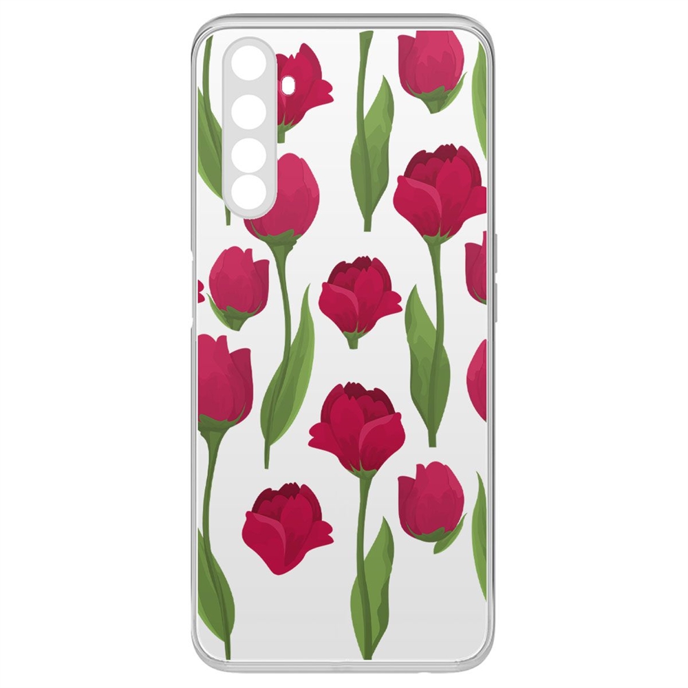 

Чехол-накладка Krutoff Clear Case Розы паттерн для Realme 6