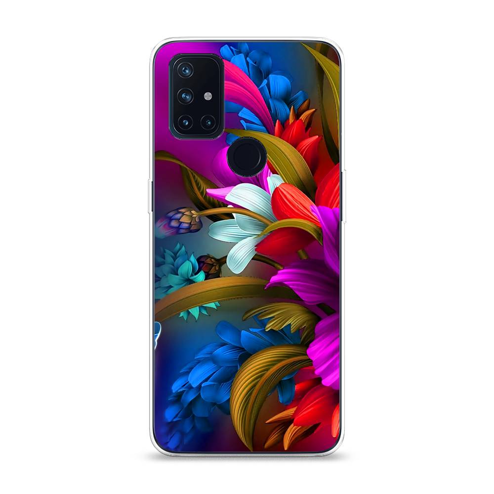 

Чехол на OnePlus Nord N10 "Фантастические цветы", Фиолетовый;красный;синий, 152350-2