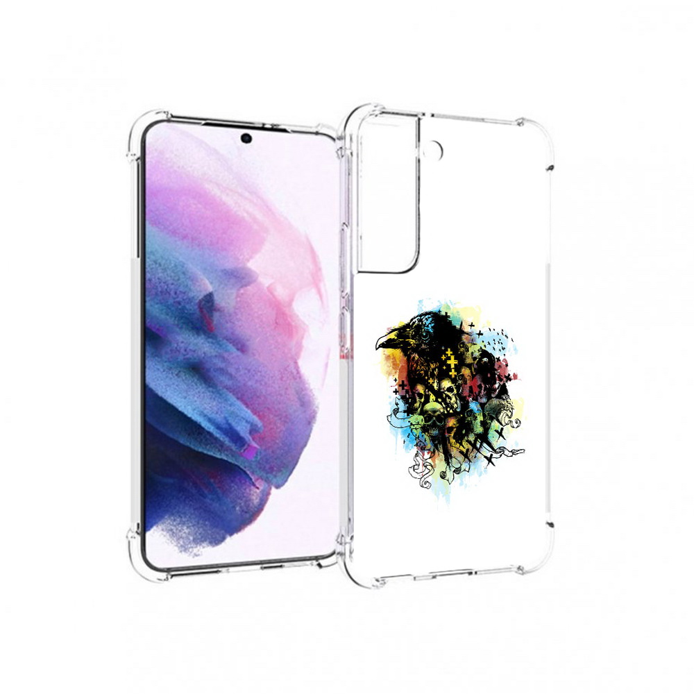 

Чехол MyPads Tocco для Samsung Galaxy S22 ворон и черепа (PT194926.508.273), Прозрачный, Tocco