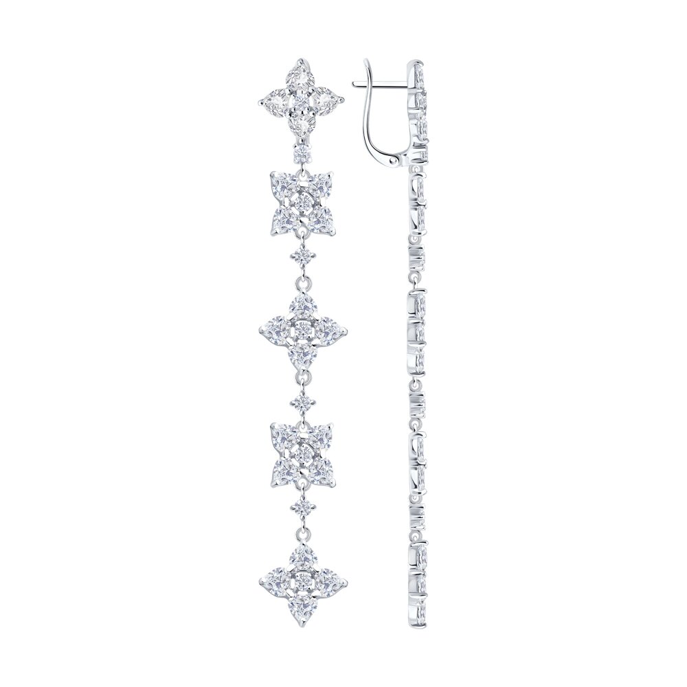 

Серьги подвески из серебра SOKOLOV 94027035, фианит, 94027035