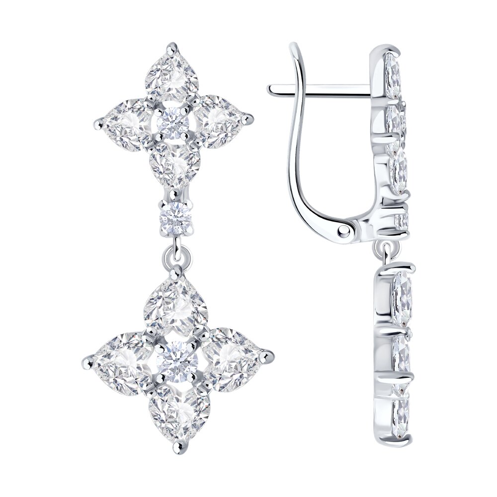

Серьги подвески из серебра SOKOLOV 94027026, фианит, 94027026