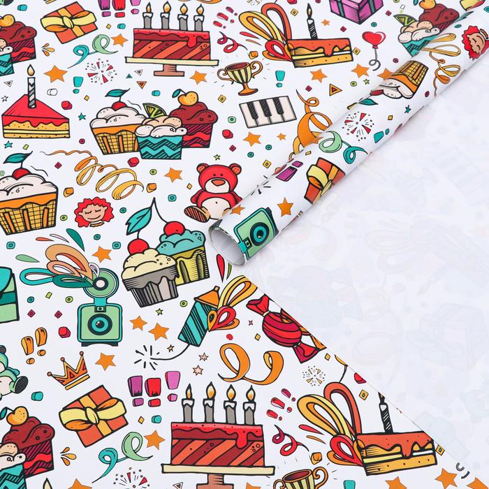 

Бумага глянцевая "Угощения", 1 х 0,7 м (10 шт.), Разноцветный