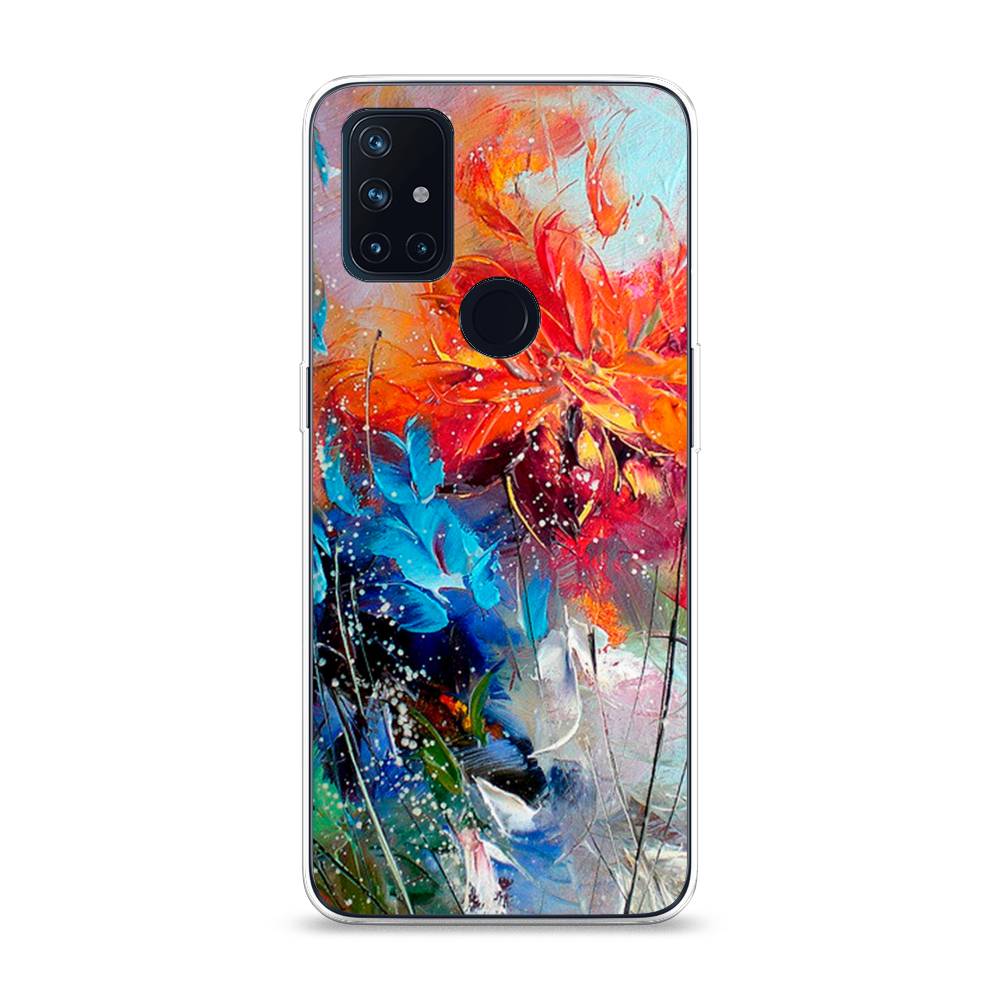 

Чехол на OnePlus Nord N10 "Абстрактные цветы", Оранжевый;синий, 152350-4