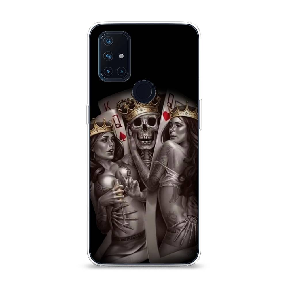 

Чехол на OnePlus Nord N10 "Карты король и королевы", Серый;желтый, 152350-6