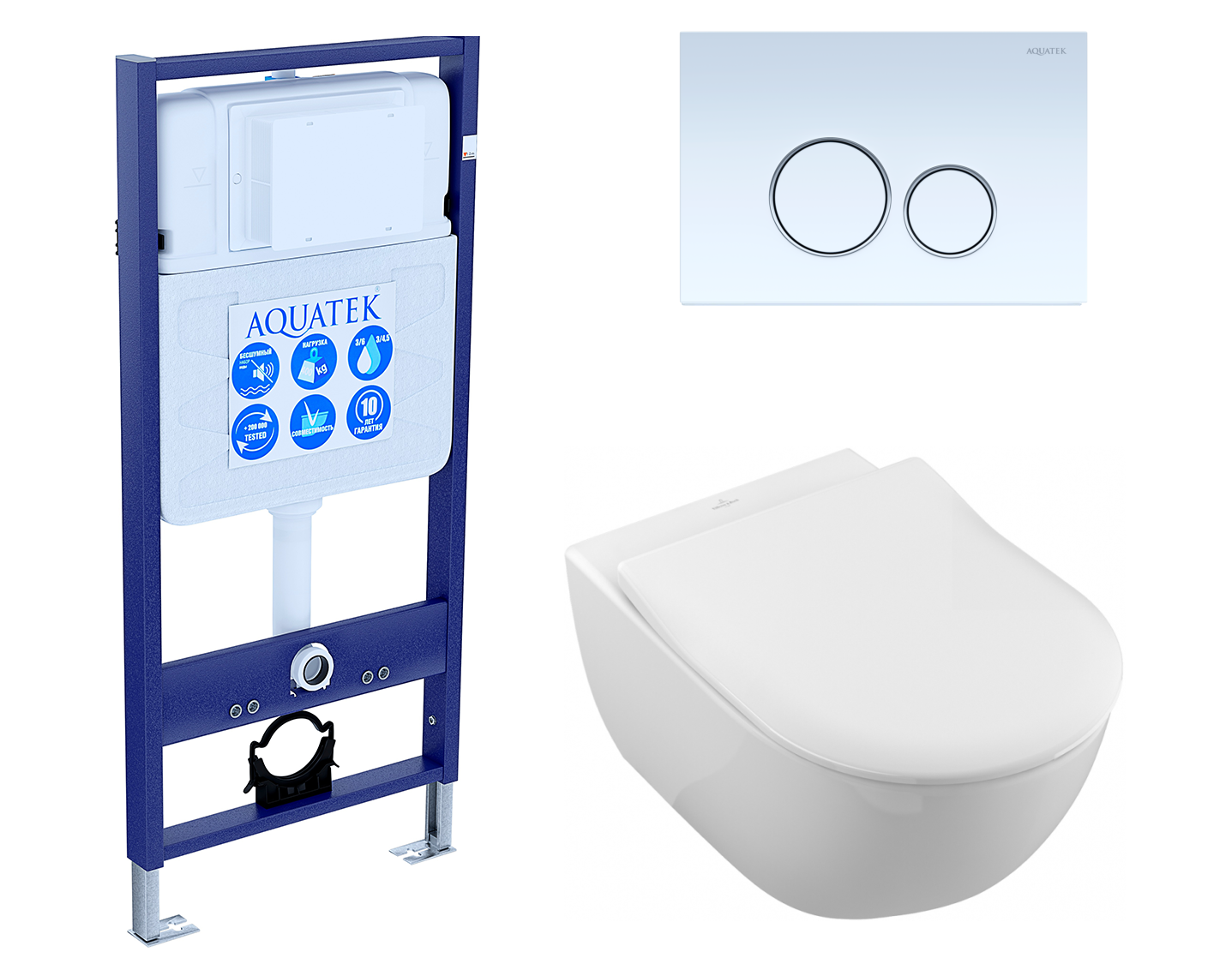 

Комплект: инсталляция Акватек Standart 50 + унитаз Subway 2.0 + кнопка белая, 550142