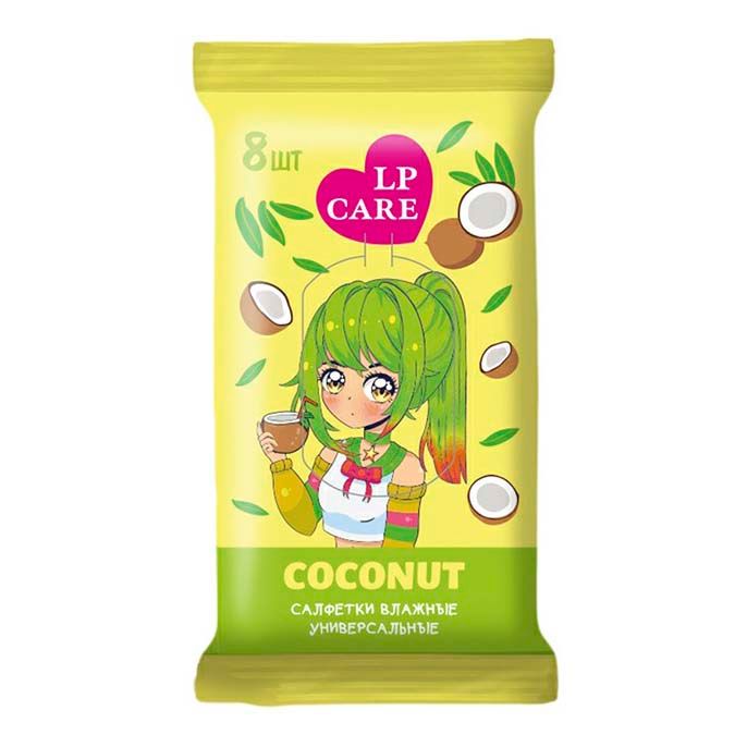 Салфетки влажные Lp Care Anime кокос универсальные 8 шт салфетки влажные эконом smart универсальные 60 шт