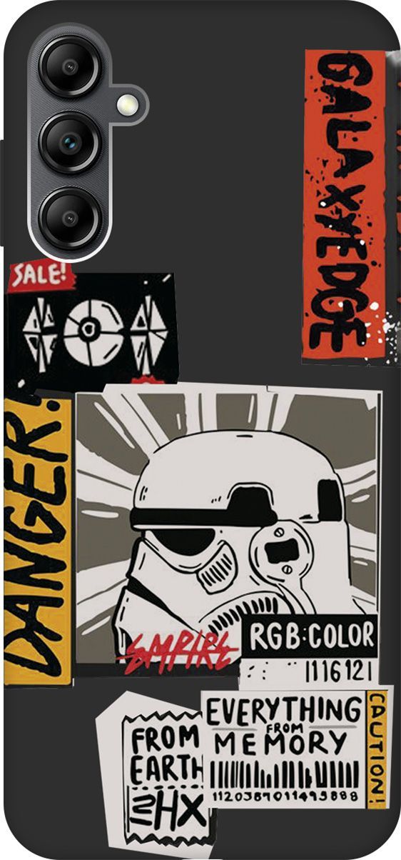 

Чехол на Samsung Galaxy A14 с 3D принтом "Stormtrooper Stickers" черный, Черный;белый, 158811
