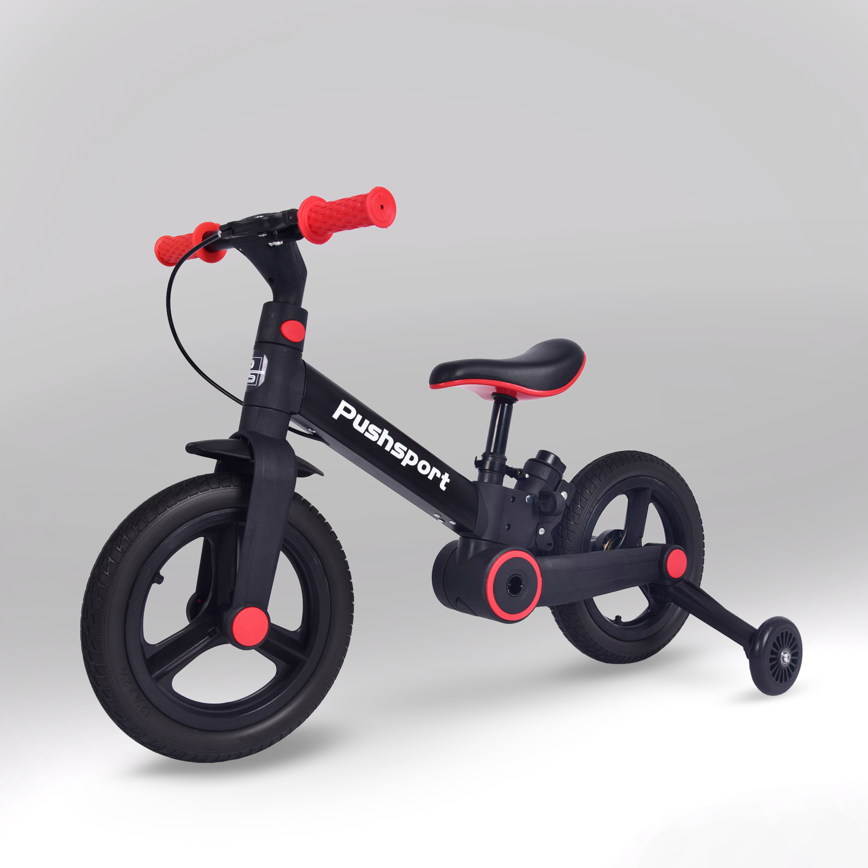 Детский двухколесный велосипед Pushsport черный
