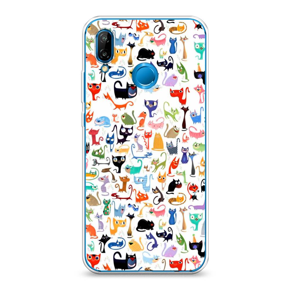 

Чехол на Huawei P20 Lite "Цветные коты", Разноцветный, 64450-1
