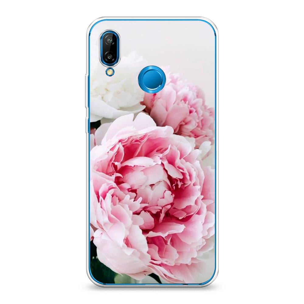 

Чехол на Huawei P20 Lite "Розовые и белые пионы", Розовый;белый, 64450-2