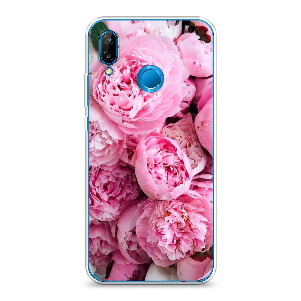 

Чехол на Huawei P20 Lite "Розовые пионы", Бежевый;розовый, 64450-2