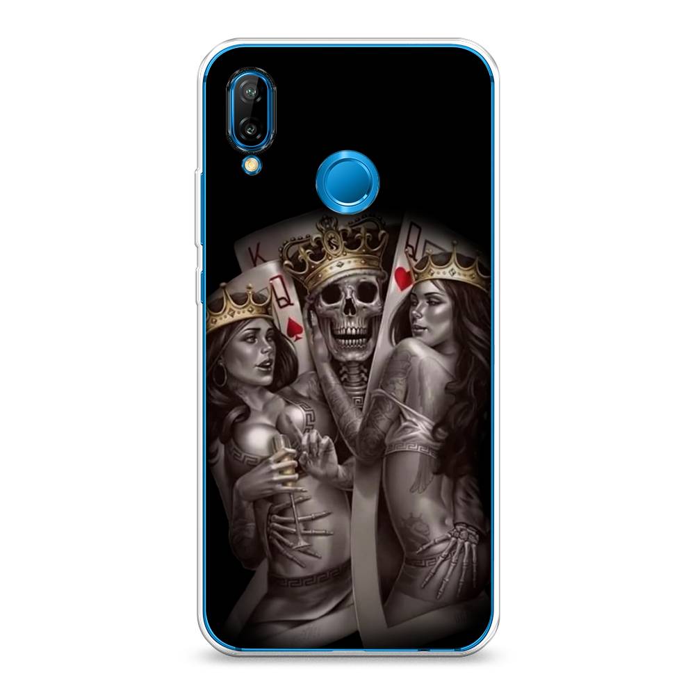 

Чехол на Huawei P20 Lite "Карты король и королевы", Серый;желтый, 64450-6