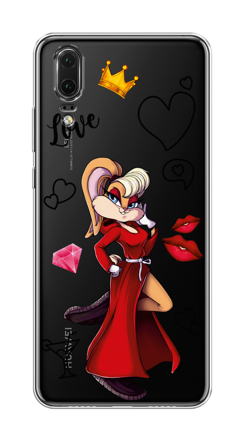 

Чехол на Huawei P20 "Rich Lola Bunny", Красный;бежевый;оранжевый, 64350-6