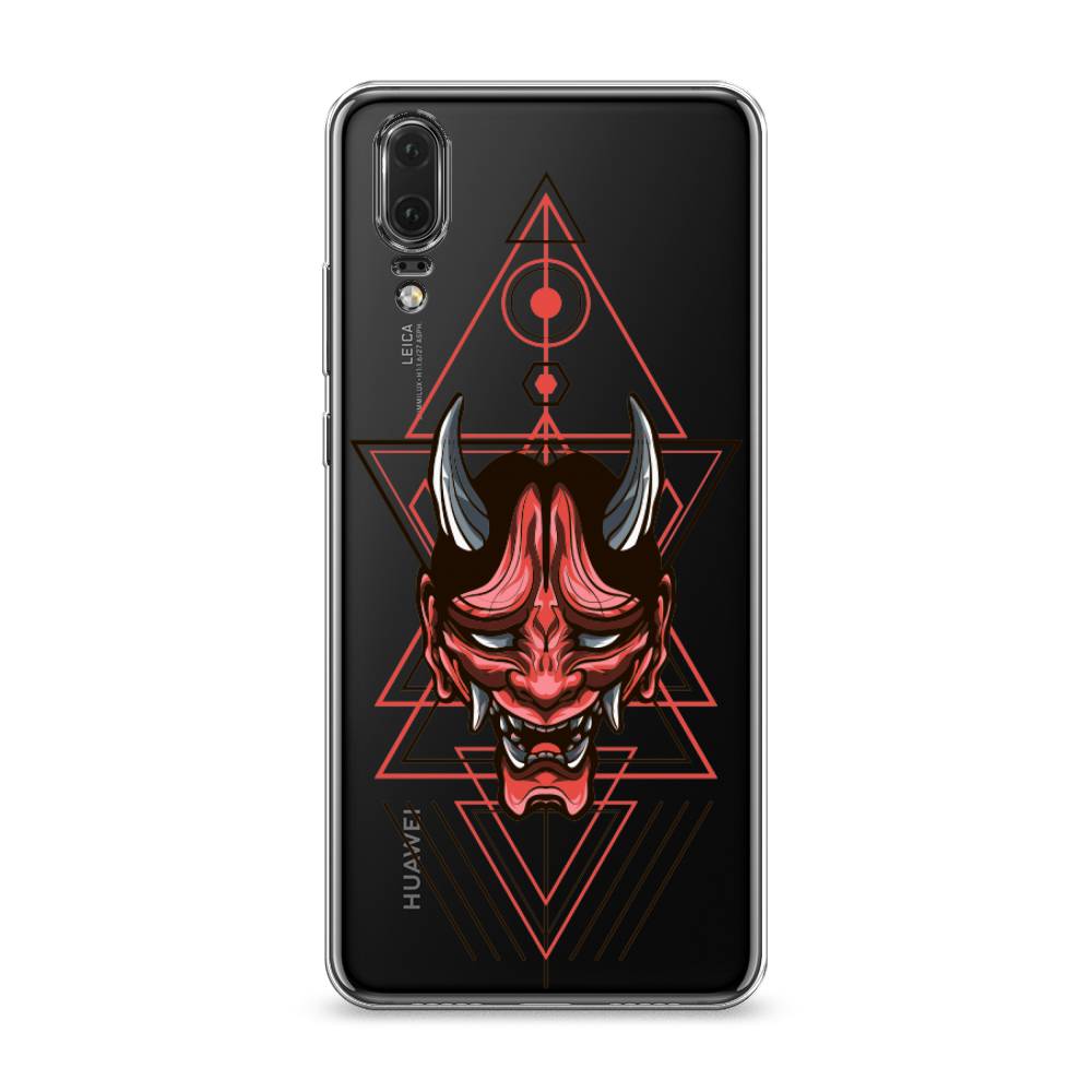 

Чехол на Huawei P20 "Hanya Oni mask", Серый;красный;черный, 64350-4
