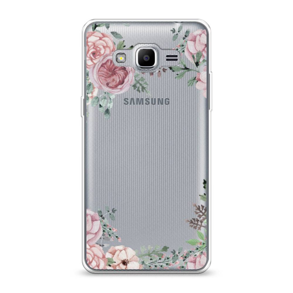 

Чехол Awog на Samsung Galaxy J2 Prime 2016 / Самсунг J2 Prime 2016 "Нежные розы акварель", Прозрачный;розовый;зеленый, 22350-8