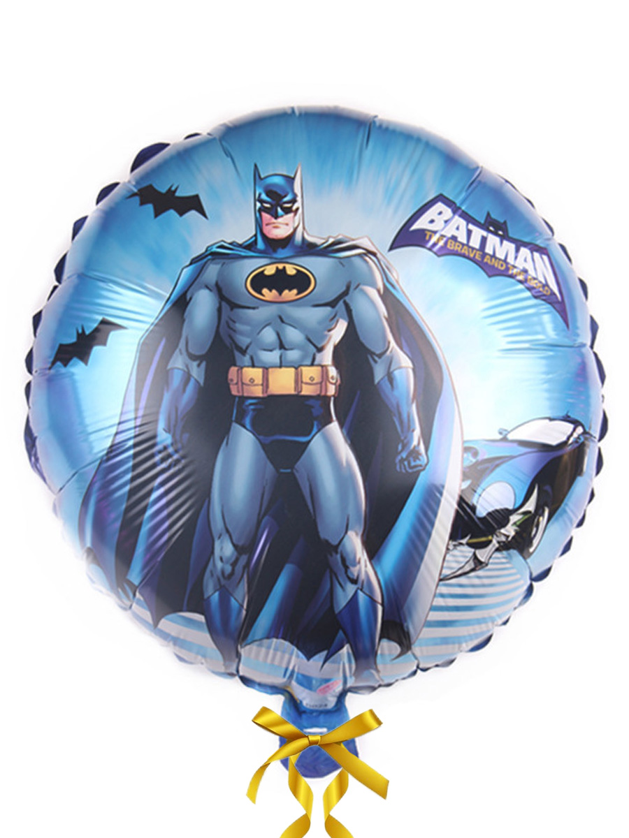 Воздушный шар StarFriend  супергерой Бэтмен Batman фольгированный, круглый, 44 см
