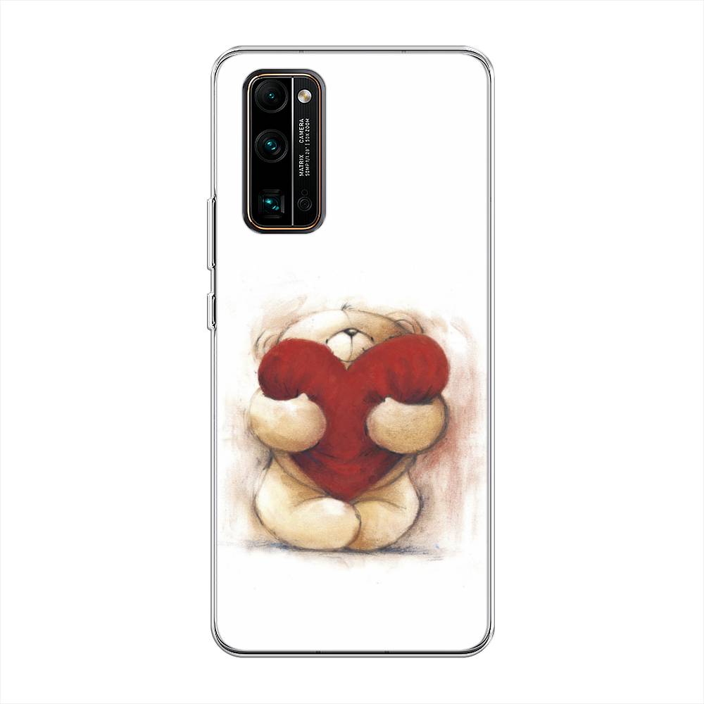 

Чехол Awog на Honor 30 Pro Plus "Мишка с сердцем 1", Белый;красный;бежевый, 612250-6