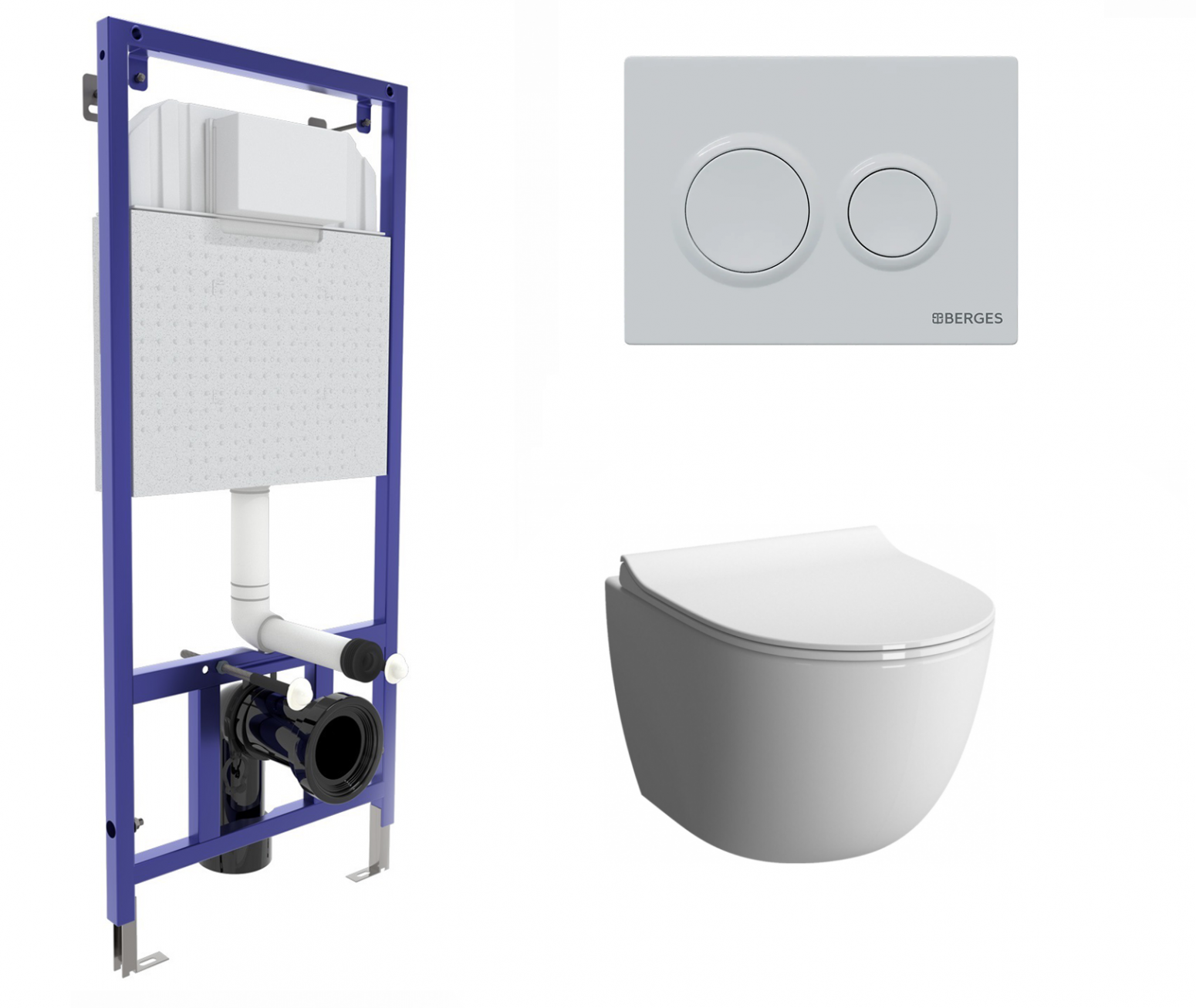 

Комплект: инсталляция Berges + унитаз Sento с кнопкой белой, 532398