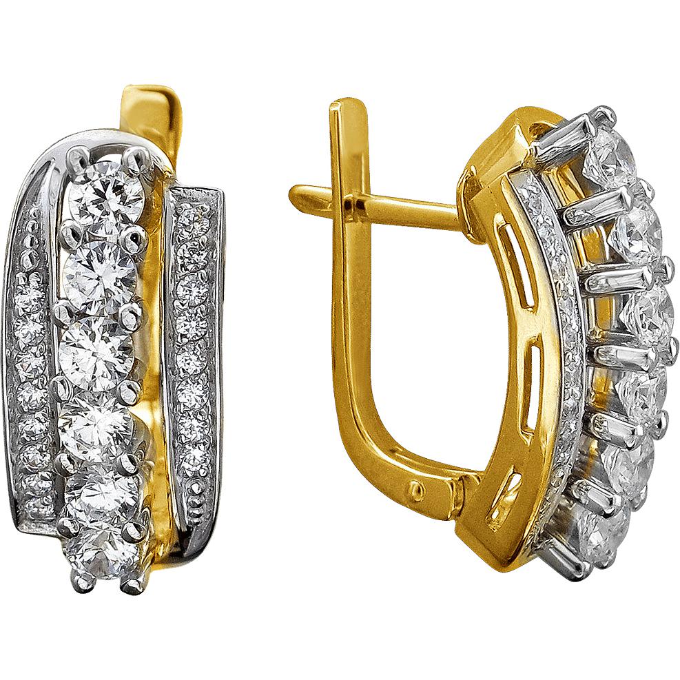 

Серьги из желтого золота с фианитом Эстет 01С1612160Ж, 01С1612160Ж