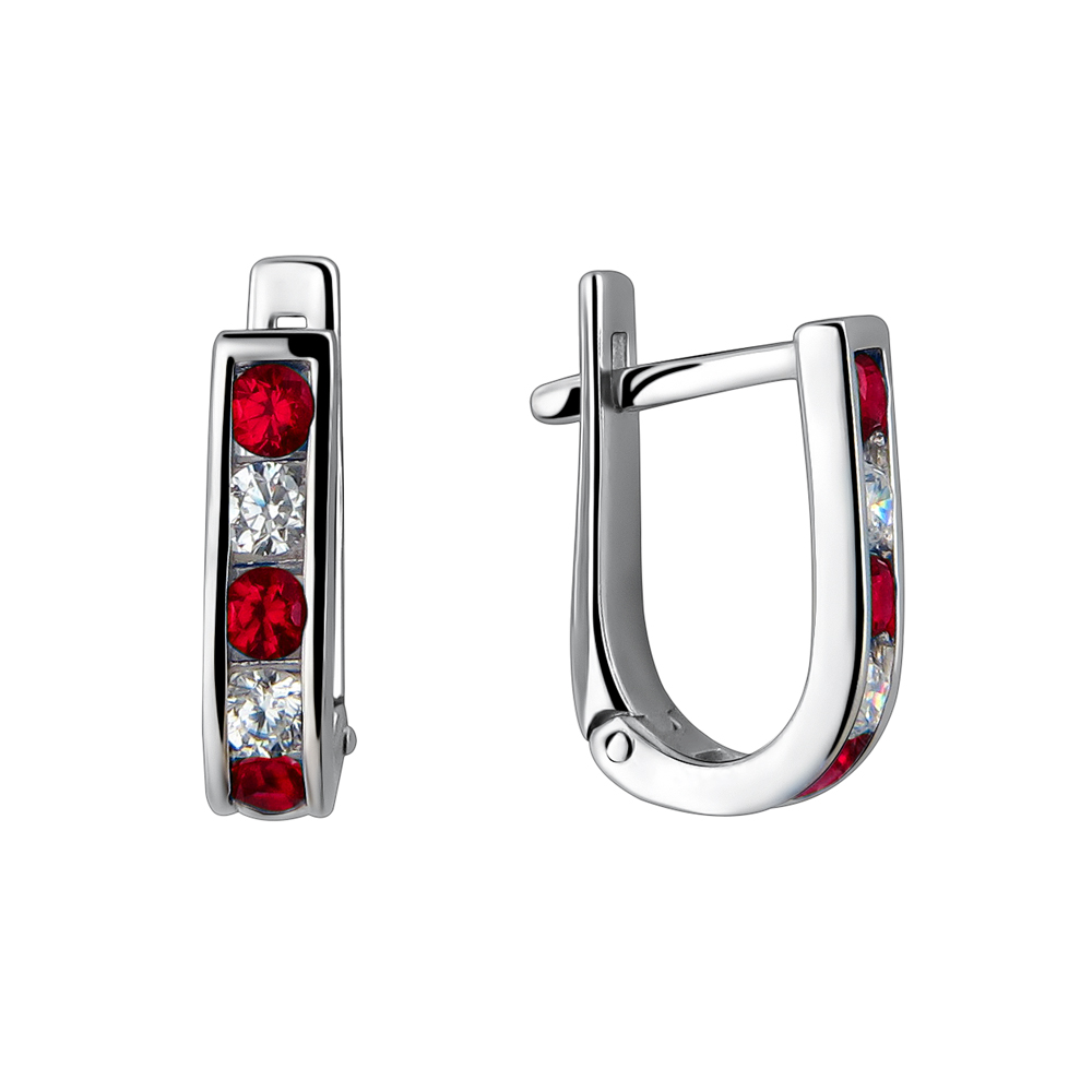 

Серьги из серебра с рубином Эстет 01С254829-3, 01С254829-3