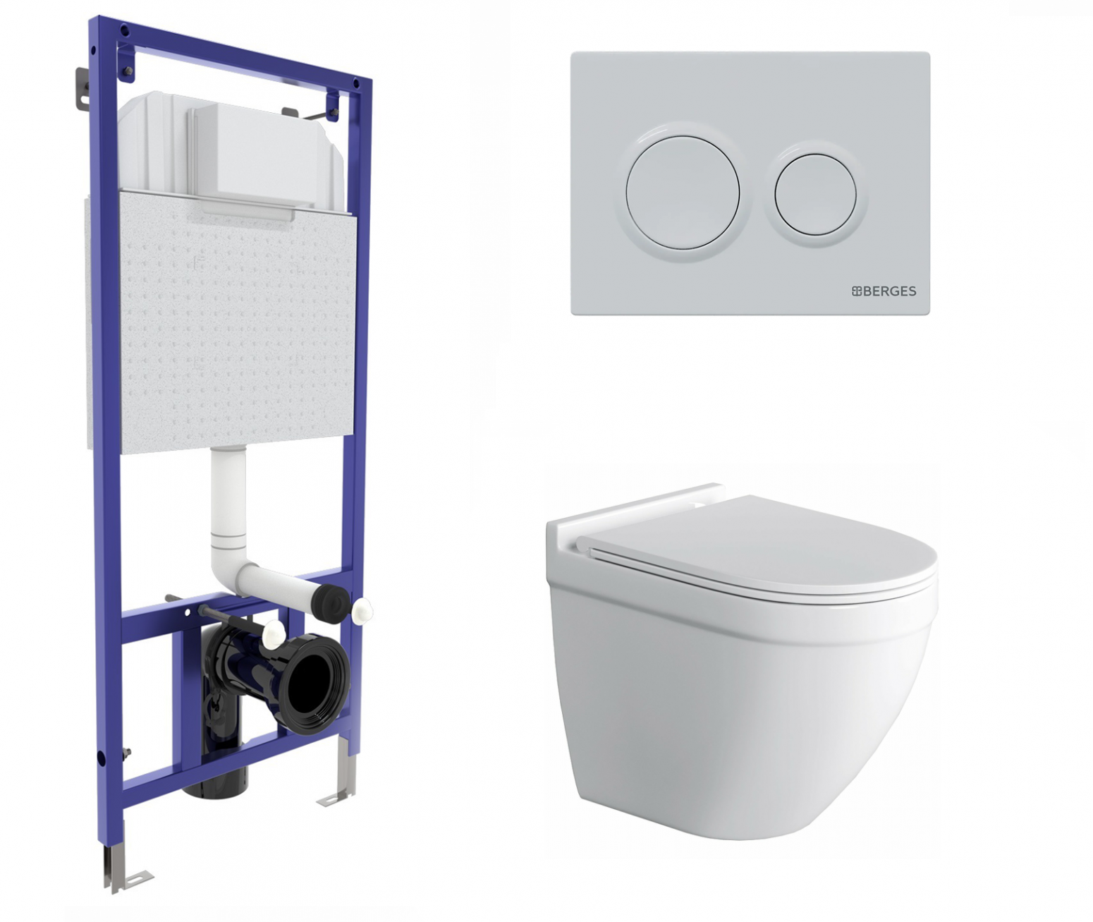 

Комплект: инсталляция Berges + унитаз Owl 1975 с кнопкой белой, 532206