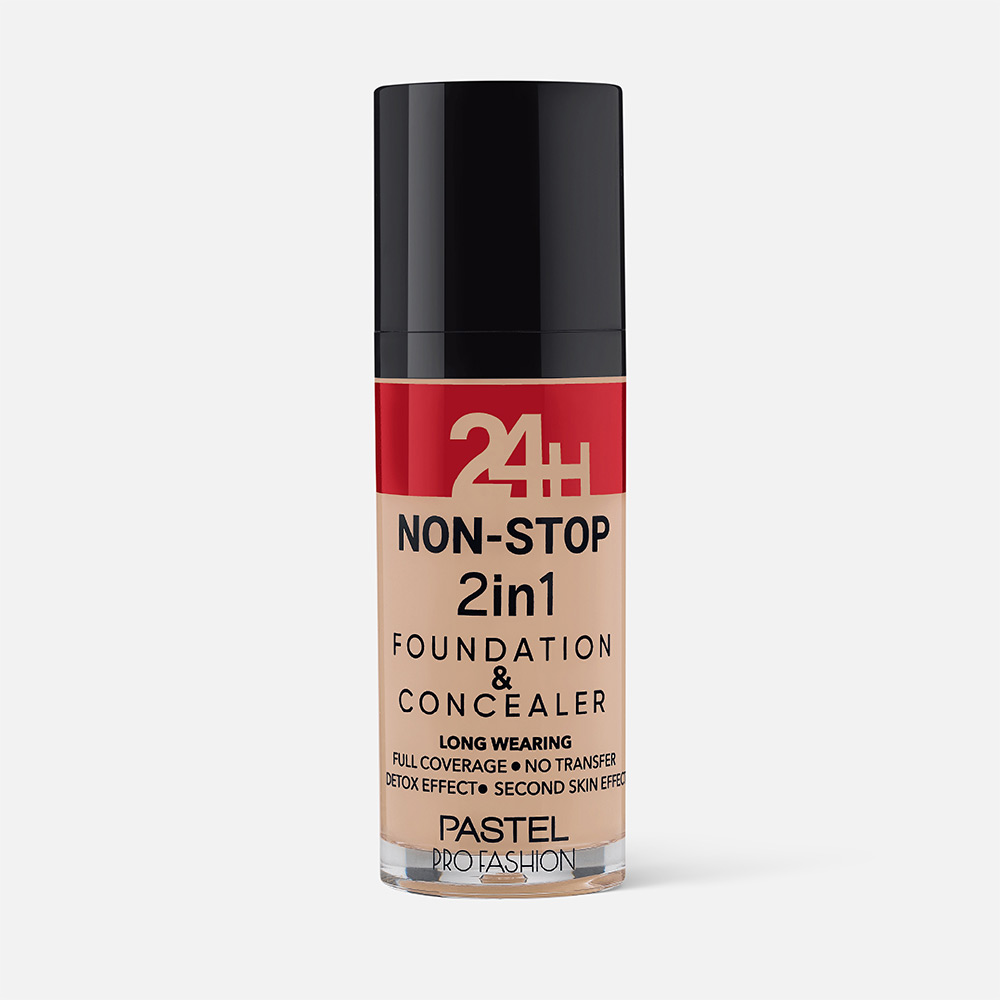 Основа тональная Pastel Profashion 24h non-stop 2in1 Foundation Concealer №605, 30 мл