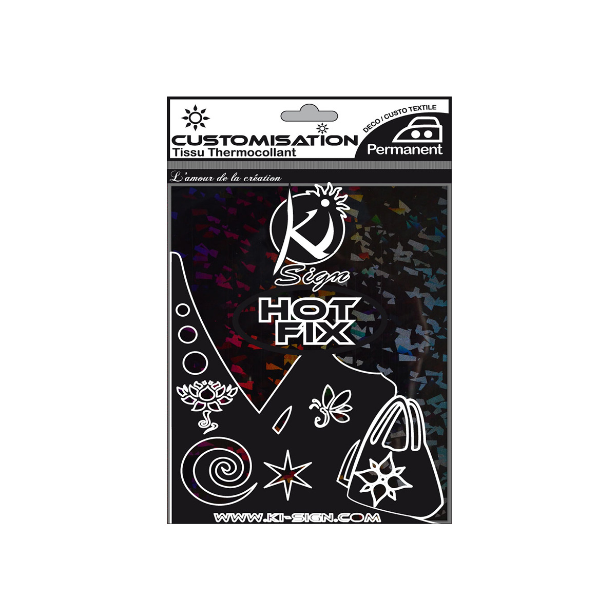 

KS-TISSU Лист термоклеевой с текстурой для аппликаций, 15*20см Ki Sign (черный зеркальный)