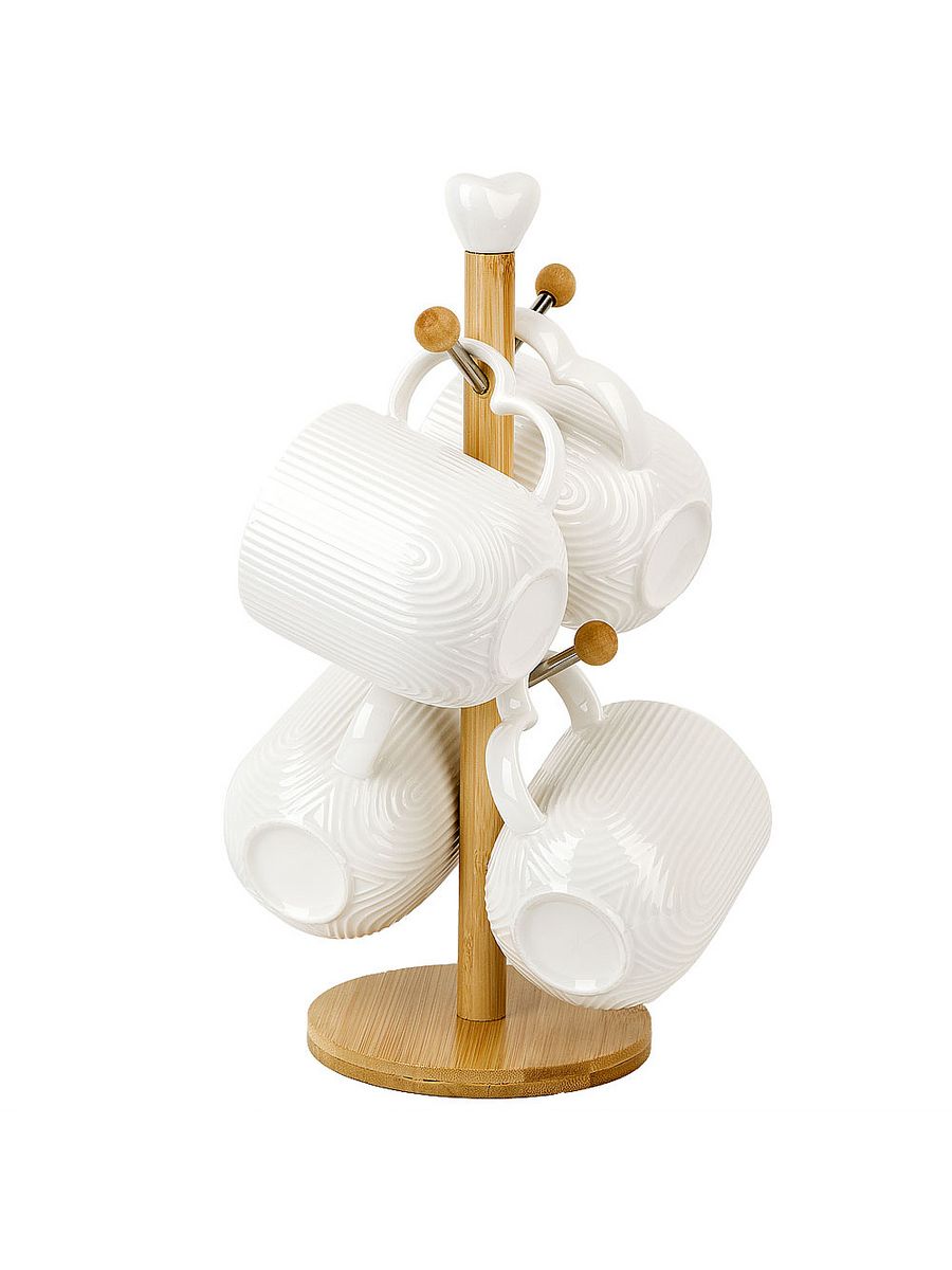 

Набор из 4 кружек на подставке Naturel 18х18х31см