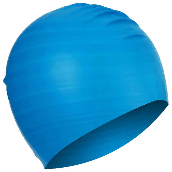фото Шапочка для плавания взрослая, резиновая, обхват 54-60 см, цвет синий onlitop
