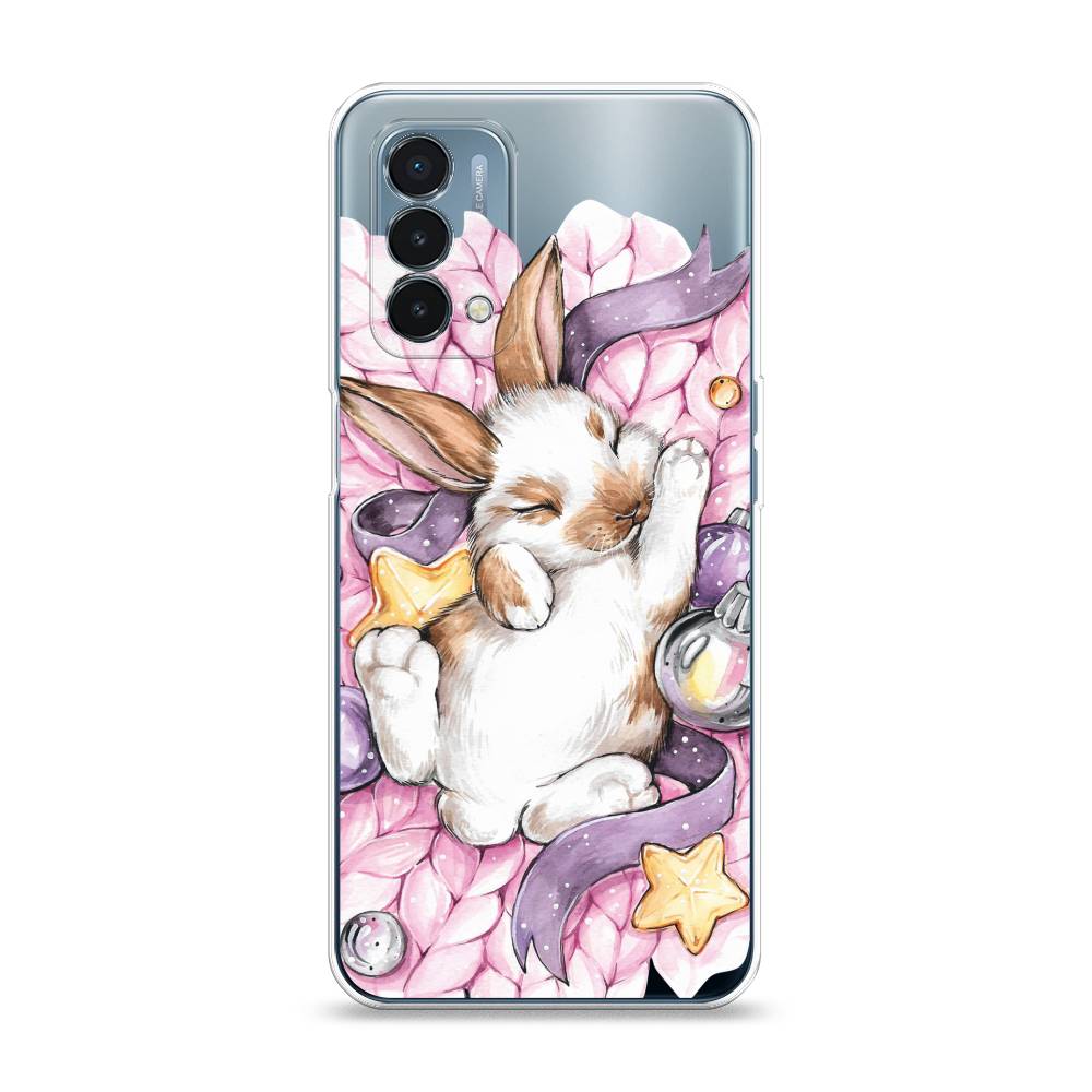 

Чехол на OnePlus Nord N200 5G "Кролик спит", Розовый;белый, 152250-5