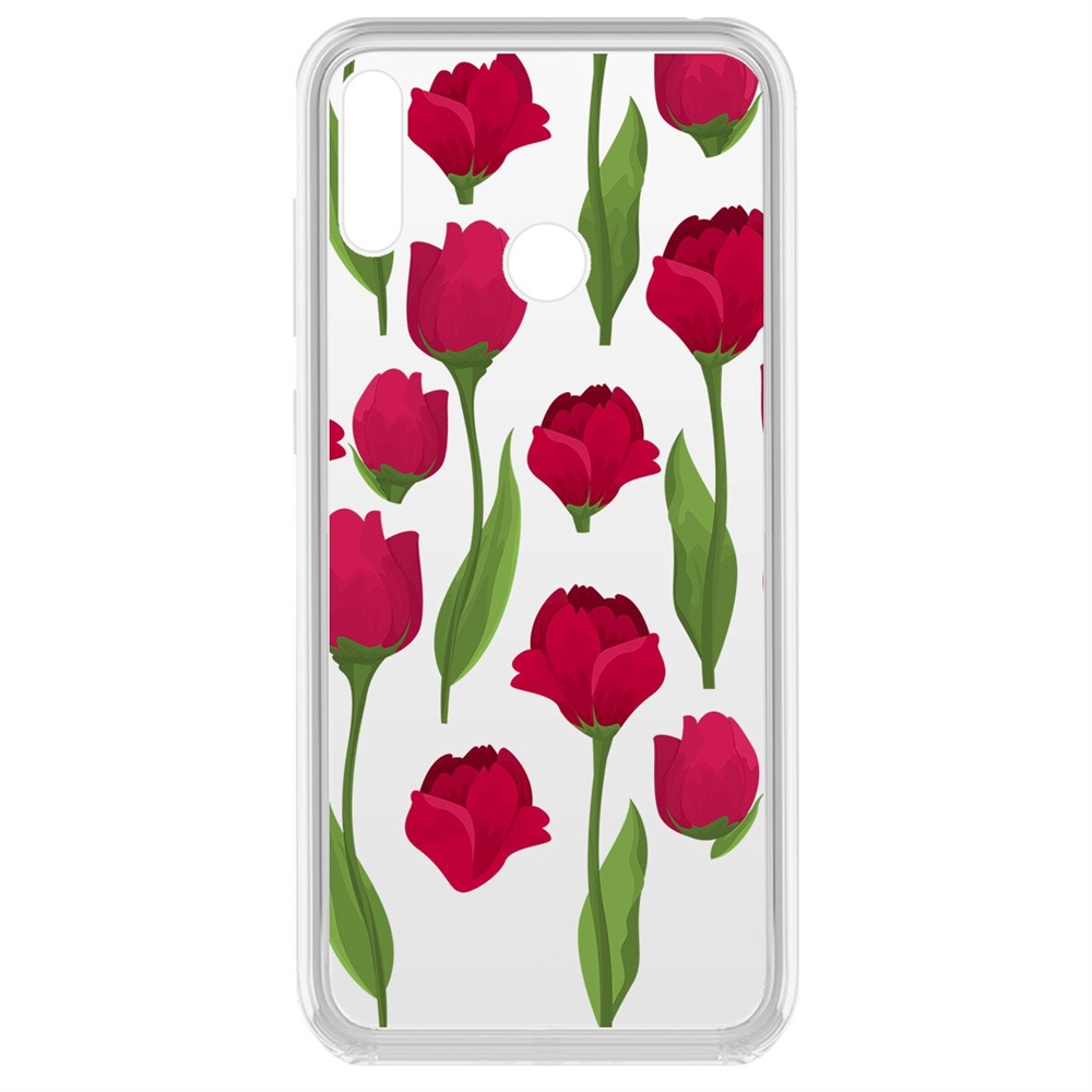 Чехол-накладка Krutoff Clear Case Розы паттерн для Huawei Y7 (2019)