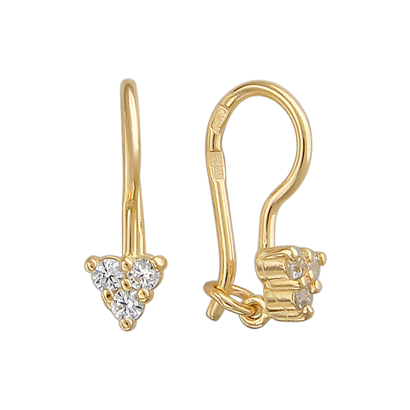 

Серьги из желтого золота с фианитом Эстет 01С138535, 01С138535