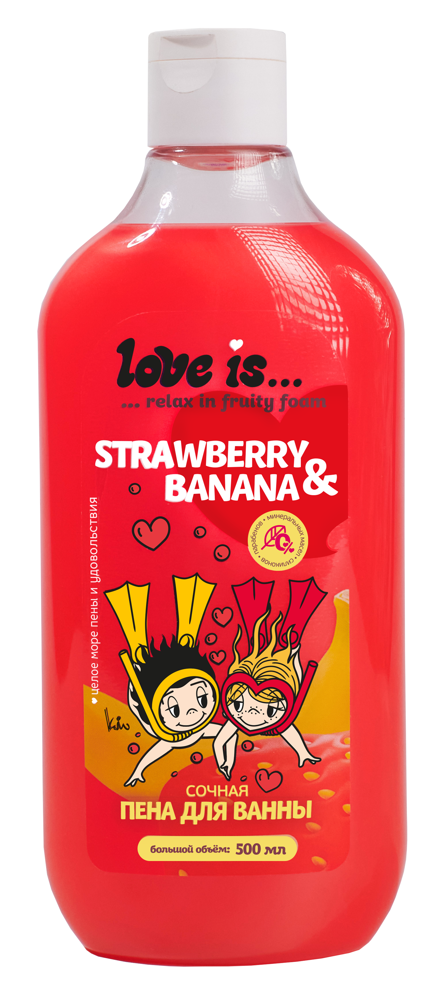 Пена для ванны LOVE IS... Strawberry Banana Клубника Банан 500 мл