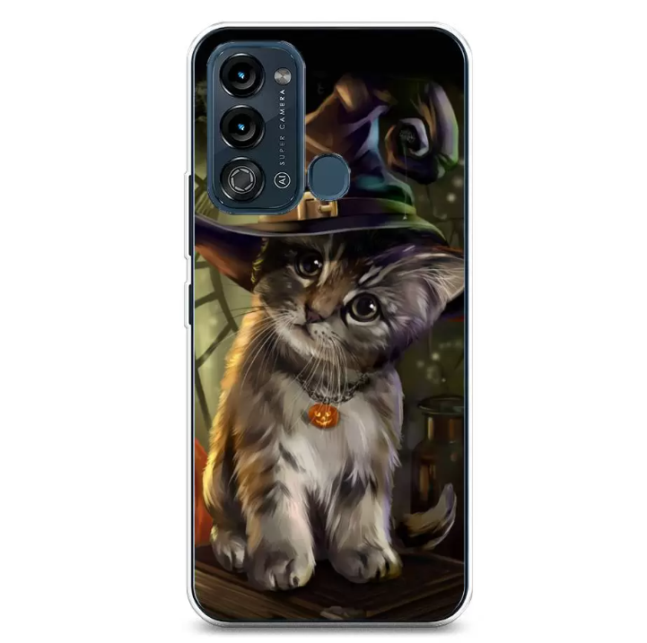 

Чехол Awog на Itel Vision 3 "Кот на Хэллоуин", Разноцветный, 3200850-2